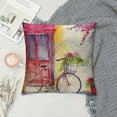 thumbnail image 2 of Creowell Watercolor Bicycle Flower Throw Pillow Covers Spring Summer Succulent Plants Rustic Farmhouse Decorations Pillow Cases Waist Lumbar Pillowcase, 2 of 5