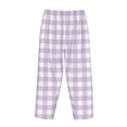 thumbnail image 5 of Haiem Purple Checkboard Women's Pajama Pants Ultra Lightweight Pjs Bottoms Sleepwear Bottom Pants With Pocket Drawstring-Medium, 5 of 7