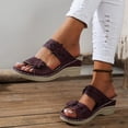 thumbnail image 2 of longantii Womens Orthopedic Sandals Arch Support Summer Flat Sandals Wide Width Non Slip Slip on Beach Slippers Comfortable 2026 New Foam Shoes Dark Purple, 2 of 5