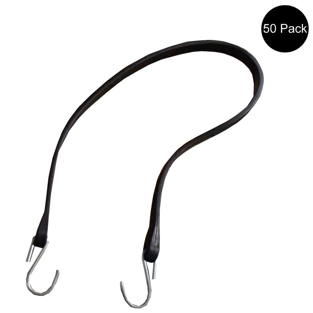 41" Natural Rubber Tarp Straps Snubber Bungee Cords w/Hooks (50 Pack