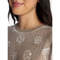 thumbnail image 3 of Way to Celebrate Women's Hacci Knit Short Sleeve Sleep Top, Sizes XS to 3X, 3 of 4
