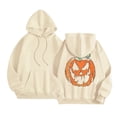 thumbnail image 5 of Yuhangmm Halloween Sweatshirts for Women Halloween Printed Hooded Crew Neck Long Sleeve Sweatshirt Seasonal Graphic Light Yellow XL, 5 of 6