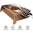 thumbnail image 6 of 60x84inches Mid Century Boho Rectangle Tablecloth Abstract Geometric Brown Eucalyptus Leaves Sun Table Cloth Waterproof Fabric Polyester Table Cover for Kitchen Dining Room Patio Home Decor, 6 of 7