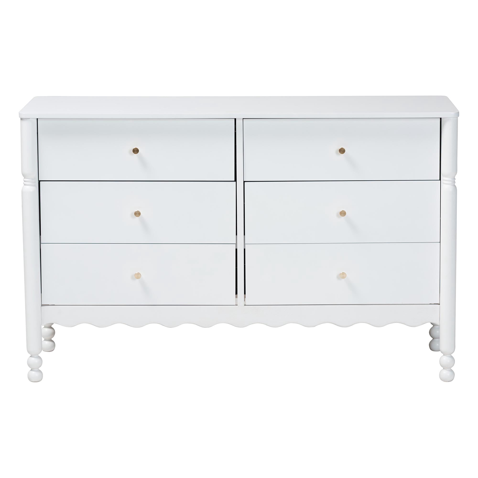 Baxton Studio Hoffman Modern Farmhouse Dresser, 6-Drawer, White