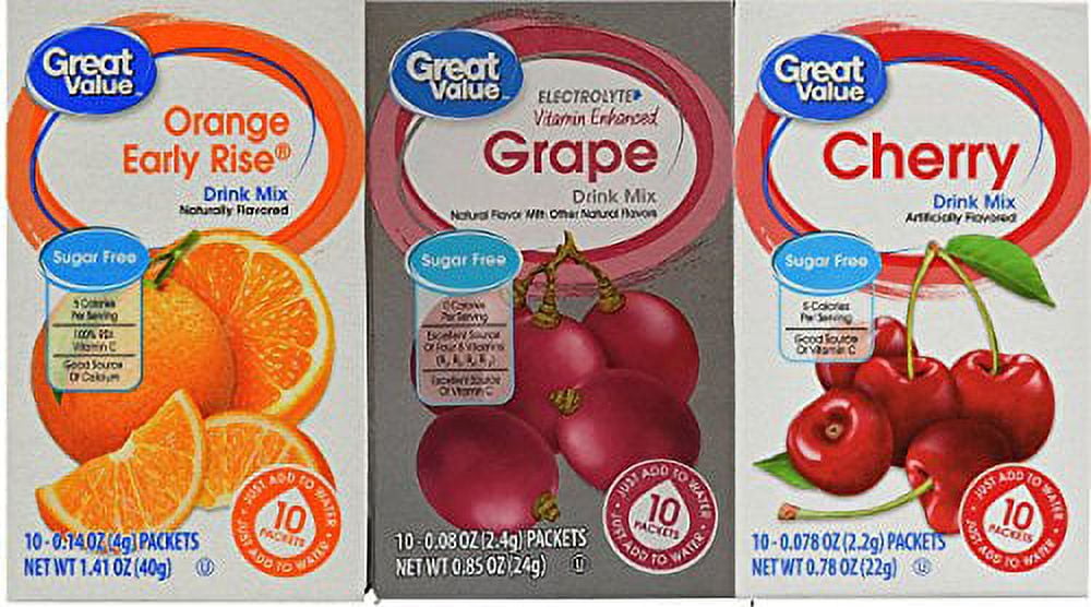Low Calorie SugarFree Drink Mixes Variety Fruit Flavor 3Box Bundle