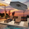 thumbnail image 4 of Gymax 10FT Offset Umbrella 360° Rotation Sun Shade Solar Powered LED Gray Patio, 4 of 8