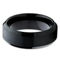 thumbnail image 2 of Tungsten Wedding Band Black Tungsten Ring Men and Women Black Brushed Tungsten Band Comfort Fit 8mm, 2 of 3
