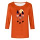 thumbnail image 4 of Heisall Women's Spring Autumn Tops 3/4 Sleeve Round Neck Casual Fashion Blouses Orange Festival Print Shirts, 4 of 4