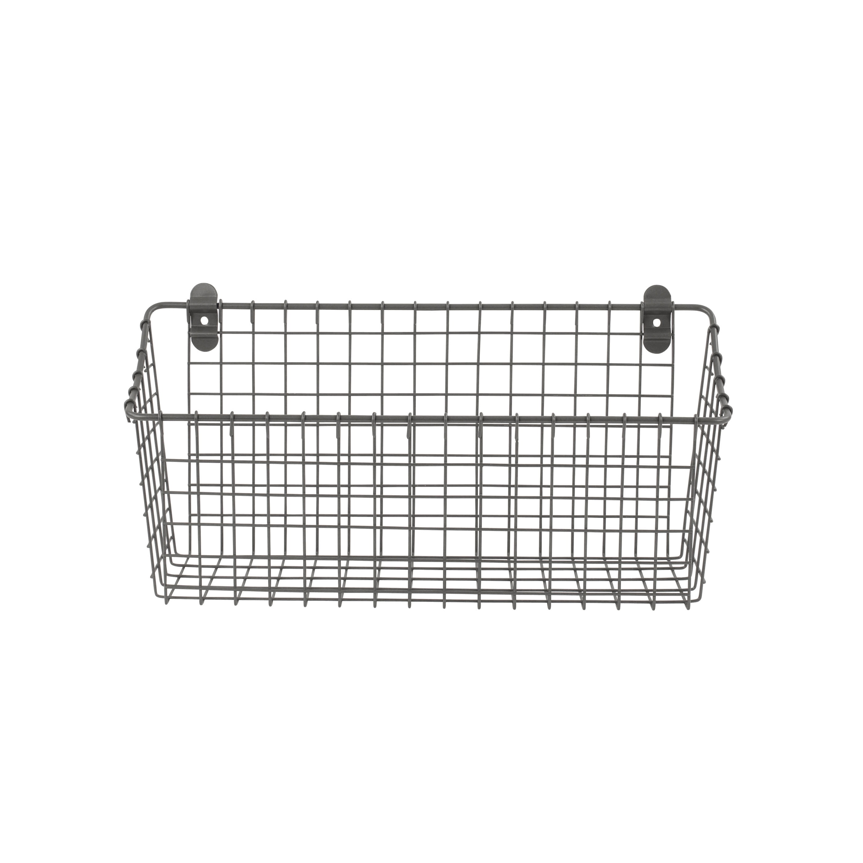 Spectrum Diversified Steel Wire Vintage Cabinet and Wall Mount Storage Basket, Large, Industrial Gray