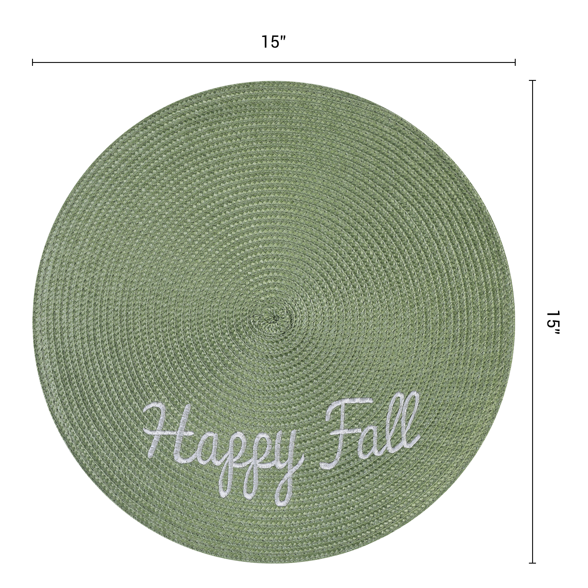 Unique Bargains Farmhouse Solid Placemats Set of 6 Woven for Dining Table Decor Army Green