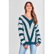thumbnail image 5 of Suéter PRETTYGARDEN de rayas azules, cuello en V, manga larga, talla XL, 5 of 7