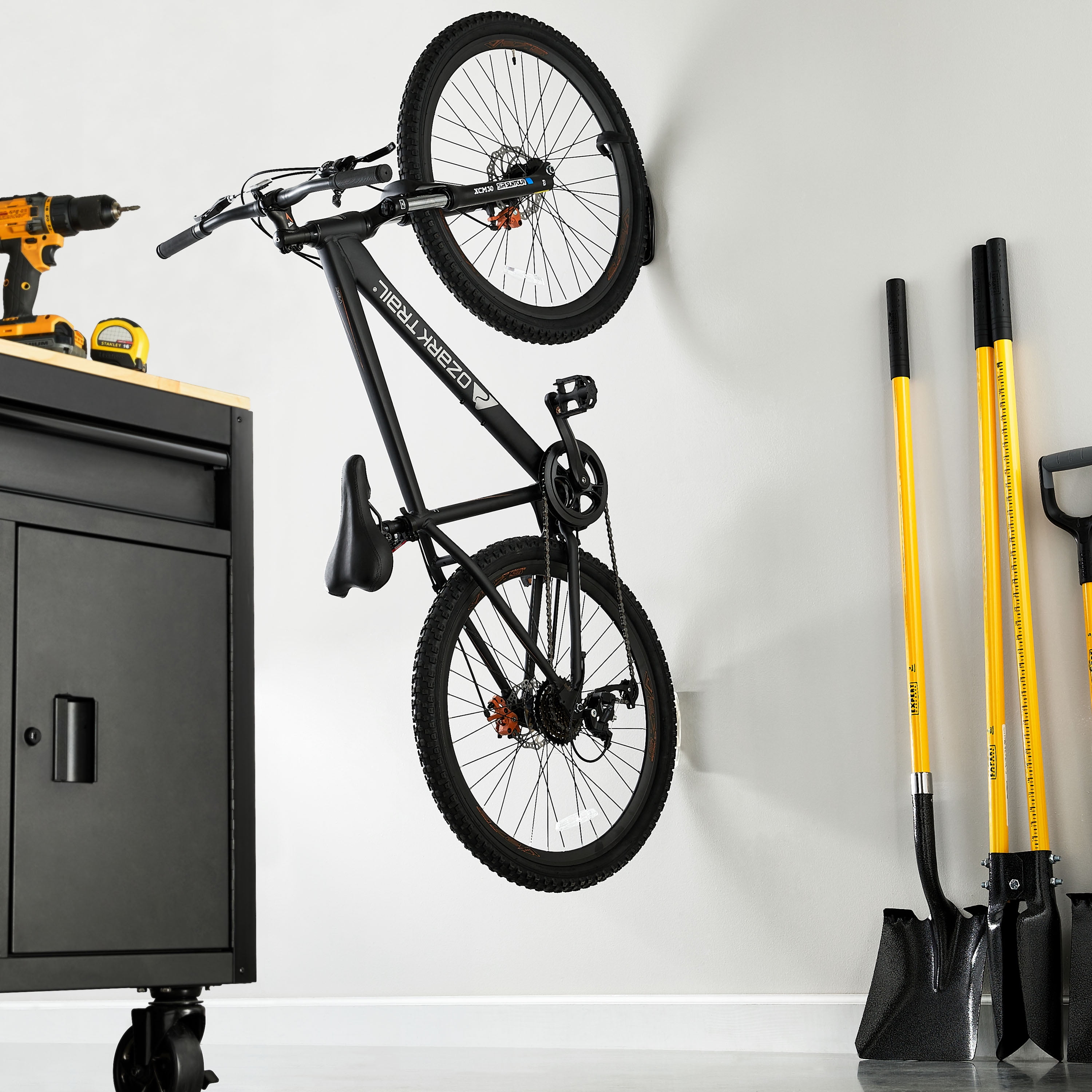 Concord 2-Piece Wall Mount Bicycle Rack with Tray, Black, Assembled: 11.42" H x 6" L x 4" D, 1.15 lb
