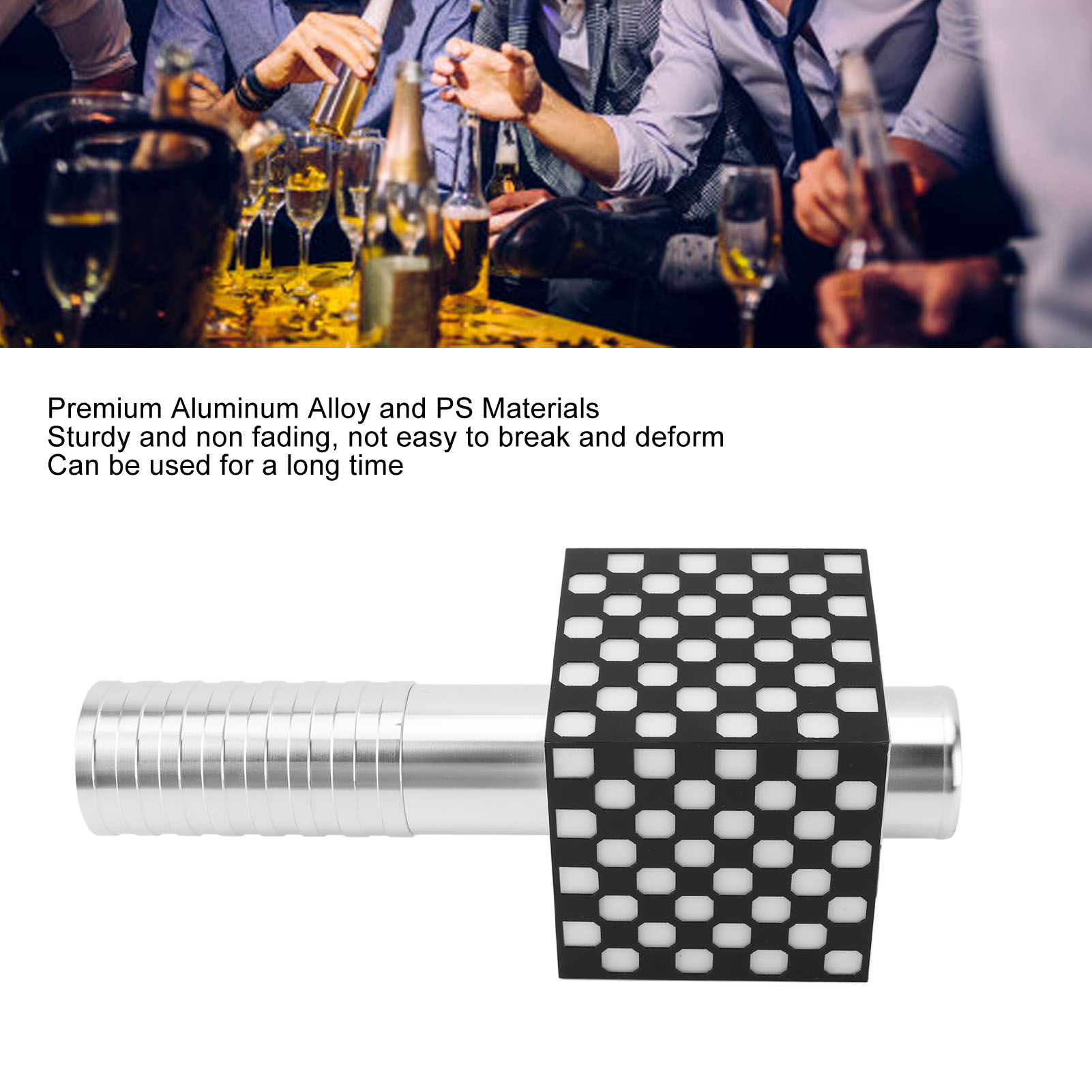 Rupoun LED Handheld Strobe Light Rechargeable RGB Bottle Service Light for Nightclub Wedding Concert Outdoor Event 3 Modes High Brightness Portable Party Illumination Tool