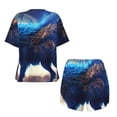 thumbnail image 5 of Lsque Moonlit Blue Wolf Women's Short-Sleeved Pajama Set - 2 Piece Soft and Lightweight Sleepwear Set-Large, 5 of 9