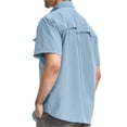 thumbnail image 6 of Mens Short Sleeve Button Down Shirts Fishing Hiking Quick Dry Shirts for Summer Beach Casual Tops, 6 of 11