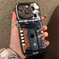 thumbnail image 1 of Creative Circuit Board Pattern Electroplate Silver IMD Case For iPhone 15 14 16 Pro Max 11 12 13 7 8 Plus X XR Shockproof Cover tzw, 1 of 7