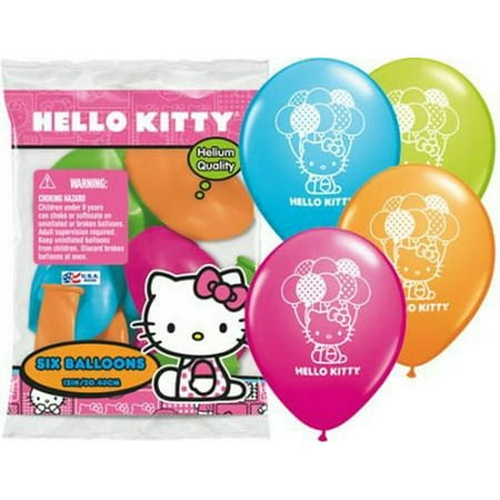 (36 pack) Hello Kitty & Friends Assorted Red, Yellow and Blue 12" Latex Balloons, 6ct