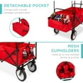 thumbnail image 4 of Wubio Collapsible Folding Outdoor Utility Wagon with Canopy Garden Cart for Beach, Picnic, Camping, Tailgates w/Removable Canopy, Detachable Pockets, 150lb Weight Capacity - Red, 4 of 8