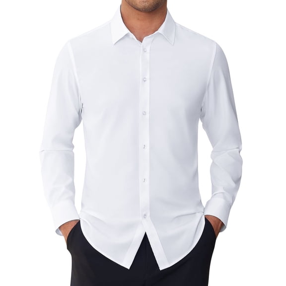 sogami Men's Stain Sheild Dress Shirts Long Sleeve Stretch Button Down Shirt Business Casual Shirt