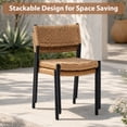 thumbnail image 6 of JOIVI 5 Piece Outdoor Dining Set, Stackable Rattan Chairs and 70" Metal Dining Table with WPC Tabletop, Outdoor Patio Furniture Set for 4 with All-Weather Chairs for Deck, Garden, Porch, 6 of 7