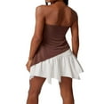 thumbnail image 4 of Women‘s Casual Basic Wrap Chest Tube Tops Irregular Hem Strapless Backless Tank Tops Bandeau Tops, 4 of 5