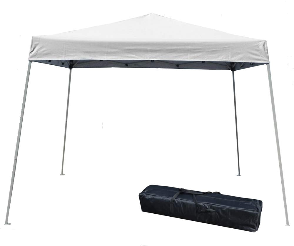 Impact Canopy Slant Leg Canopy with Single Sun Wall, White