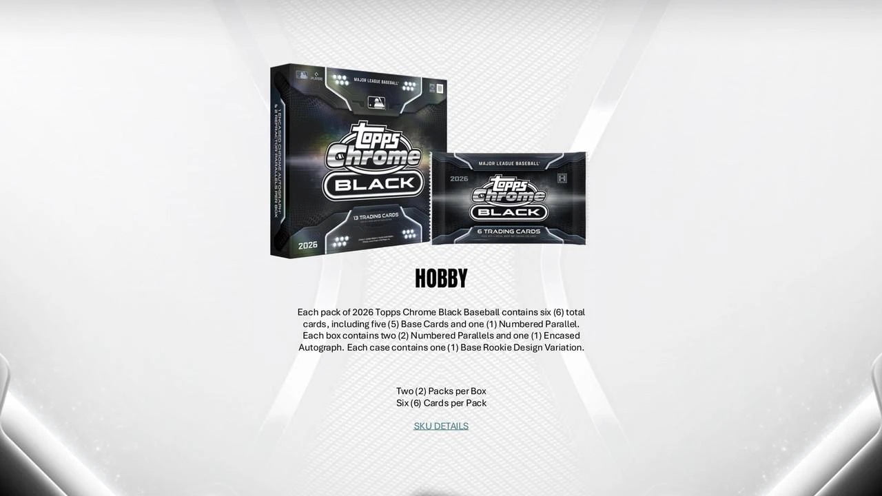 2026 Topps Chrome Black Baseball Factory Sealed Hobby Box