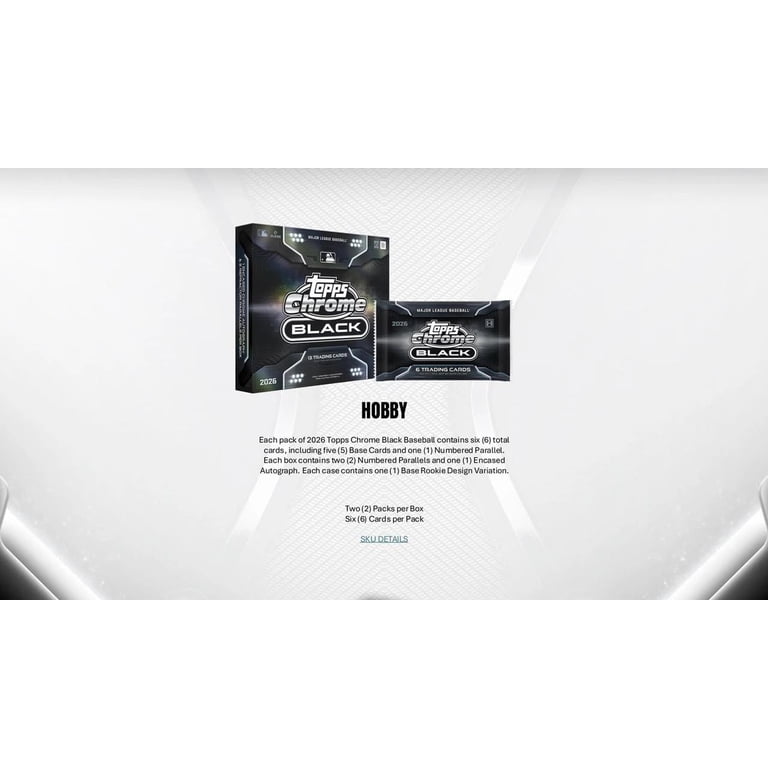 2026 Topps Chrome Black Baseball Factory Sealed Hobby Box