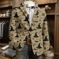 thumbnail image 6 of LTTVQM Halloween Daily Versatile Corduroy Blazer Jacket Men Notched Lapel Double Pocket Warm Soft Single Button Sport Suit Street Business Outerwear Khaki M, 6 of 6