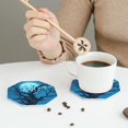thumbnail image 3 of Leather Coasters with Heat-resistant for Drinks, Tree Moon Night Sky -标题2 Octagon, 3 of 5