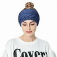 thumbnail image 2 of GZWYHT Headbands for Women,Hair Accessories Solid Knitting Wool Empty Top Pullover Hat Hair Band Warm Temperament Hair Band Headdress Hair Bands,Hair Ties,Workout Headbands Navy, 2 of 3