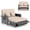 Brown, variant on Gymax Rattan Daybed Wicker Loveseat Sofa Set w/ Ottoman & Retractable Side Tray Patio Brown