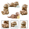 thumbnail image 2 of BRIGHTFUFU 4 figuras de nutria en miniatura de resina para decoración de tartas, terrarios y manualidades., 2 of 8