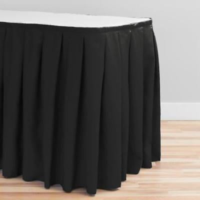 14 ft. Accordion Pleat Polyester Table Skirt Black - Walmart.com ...