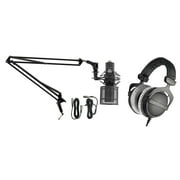 1-Person PC Podcasting Podcast Bundle w/Beyerdynamic Headphones+Mic+Boom Arm