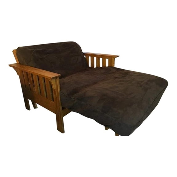 Twin Size 39x75x8 inch 3 Side Zipper Classic Soft Micro Suede Futon Cover Sofa Daybed Mattress Slipcover (Chocolate Brown, Twin Size)