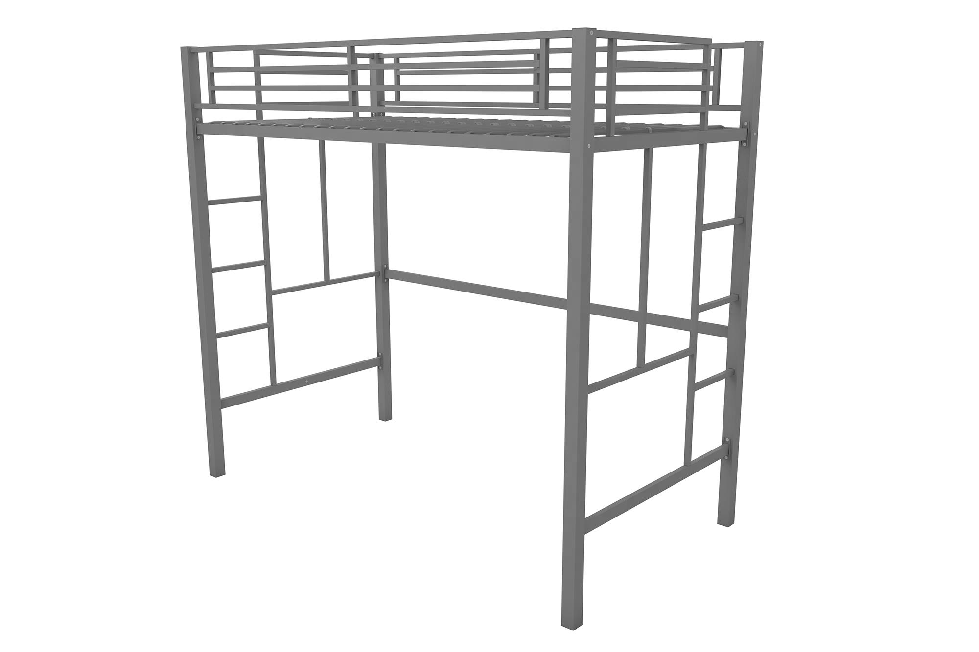 Your Zone Brittain Twin Metal Loft Bed, Silver - image 3 of 20