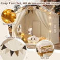 thumbnail image 4 of Lenbar 2-in-1 Kids Tent Playhouse - Large Indoor Outdoor Fort with Padded Floor, 30 LED Lights, 2 Doors, 4 Mesh Windows & Side Pockets, Gift for Toddlers Boys Girls, 53"L x 40"W x 51"H, 4 of 10
