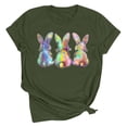 thumbnail image 5 of VBTAPA Womens Happy Easter Shirt Cute Bunny T-shirt Funny Holiday Graphic Tees Lightweight Crewneck Pullover Blouse on Sale Army Green L, 5 of 6
