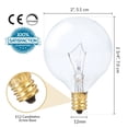 thumbnail image 2 of Simba Lighting Decorative Globe G16.5 Round Bulb 40W E12 Candelabra Base Clear Glass, 10 Pack, 2 of 10