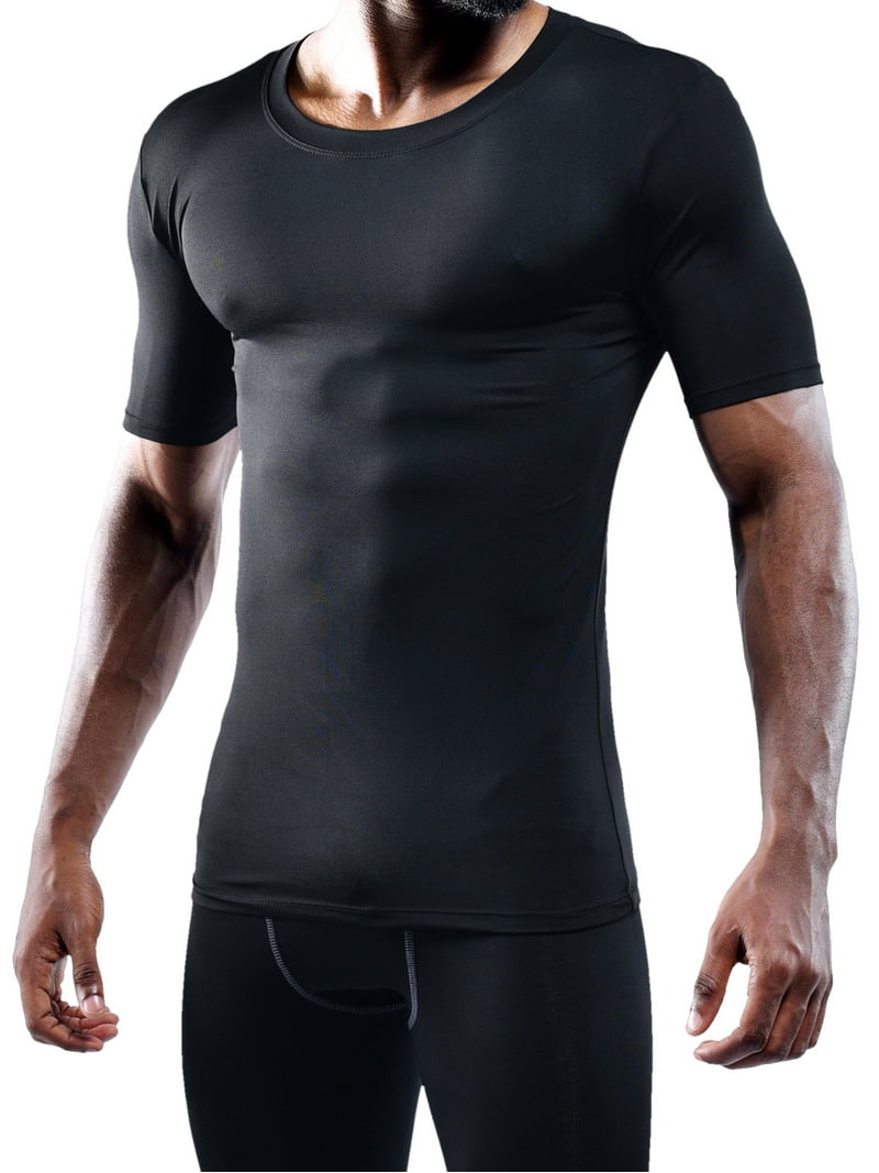 NELEUS Men's Athletic Compression Shirts, Pack (Black, Gray, Red