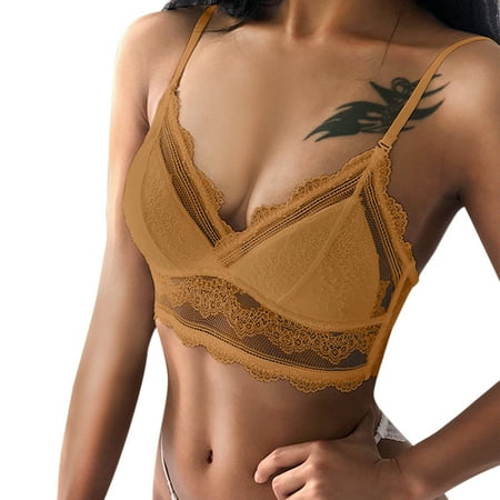 Mepaouo Women s Sexy Lace Push Up Bras No Underwire See Through Plus Size Sheer Backless Minimizer Bra