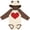 Natural & Brown w Ears, variant on Inktastic Red Heart Valentine Boys or Girls Long Sleeve Baby Bodysuit