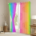 thumbnail image 3 of Cute Rainbow 30%-50% Blackout Curtains Colorful Ombre Gradient Curtains, Kawaii Love Hearts Curtains & Drapes Zebra Print Living Room Curtains, Girly Psychedelic Window Curtains, 3 of 6