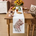 thumbnail image 3 of Table Runner - 72 Inch Long, Funny Pig Kitchen Dining Table Runner Dresser Scarves, Cute Art Fun Lovely Animals on Toilets Farmhouse Decor for Coffee Tables Wedding Party Banquet, 3 of 8