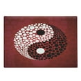 thumbnail image 1 of Ying Yang Cutting Board, Abstract Graphic Design Yin Yang Circle Black and White Dots Pattern Cosmos and Energy, Decorative Tempered Glass Cutting and Serving Board, Large Size, Red, by Ambesonne, 1 of 1