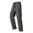 thumbnail image 2 of HOMADLES Men's Straight Leg Cargo Pants Relaxed Fit Quick Dry Work Pants Elastic Waist Lightweight Athletic Pants Army Green Size XS, 2 of 5