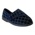 thumbnail image 1 of Zedzzz Mens George Touch Fastening Check Velour Slippers, 1 of 3
