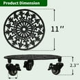 thumbnail image 4 of Support de Plante Roulant avec Roues 2 Pack Caddy de Plante en Métal Robuste 11 Pouces Support de Plante en Fer Forgé Rouleaux Ronds pour Grandes Plantes en Pot et Pot de Fleurs Noir, 4 of 6