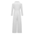 thumbnail image 5 of Lilgiuy Jumpsuits For Women Sleeveless Pocket Solid Color Loose Straight Pants Fashion Romper Pants White 10(XL) Fall Fashion for 2022 Spring Winter, 5 of 5